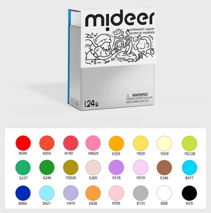 Akriliniai markeriai su skysto rašalo užpildu – 24 spalvos