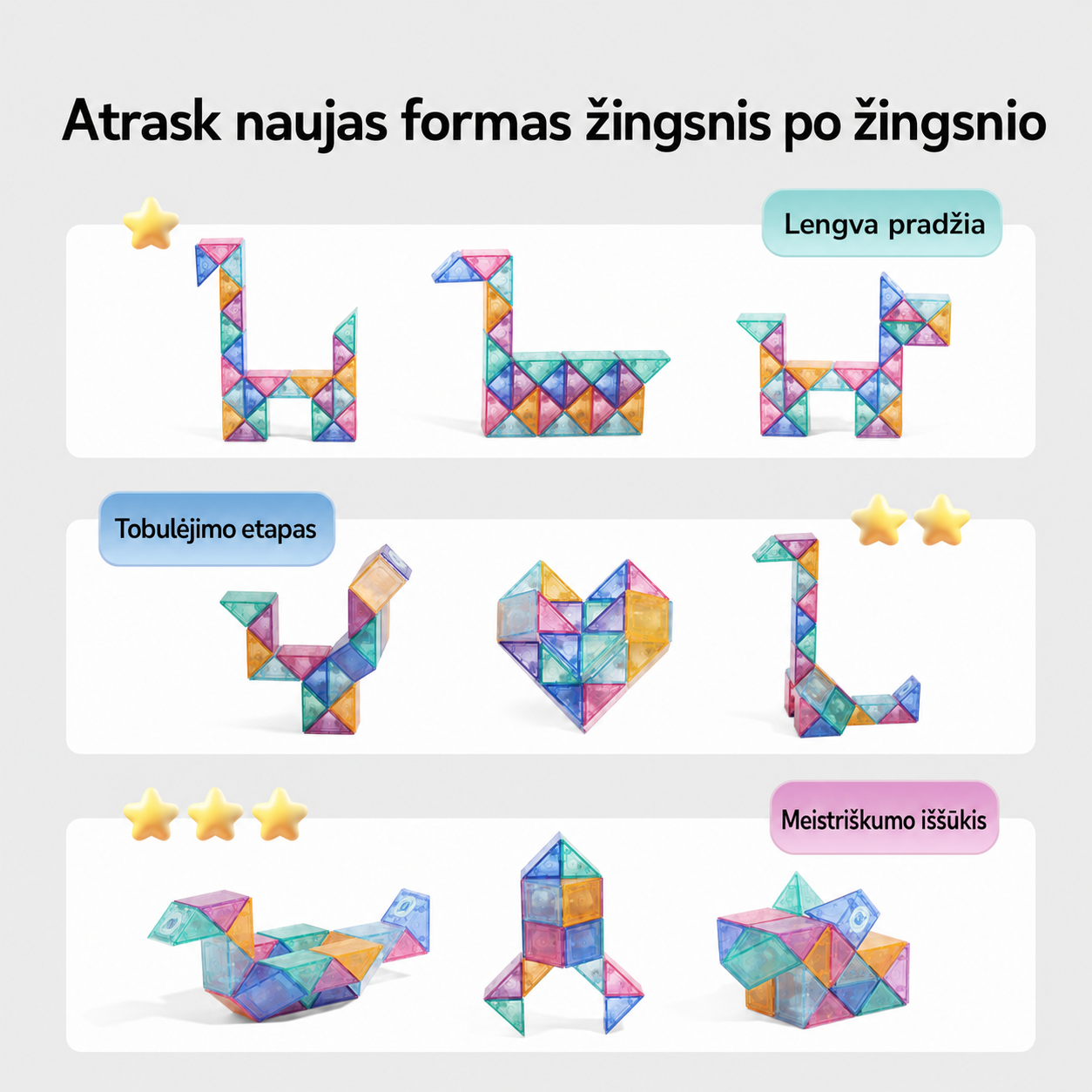 Mideer transformuojama magnetinė gyvatėlė