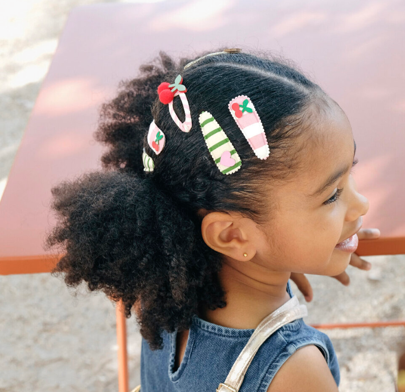 Rockahula Kids plaukų segtukai „Cherry Kiss Stripy“