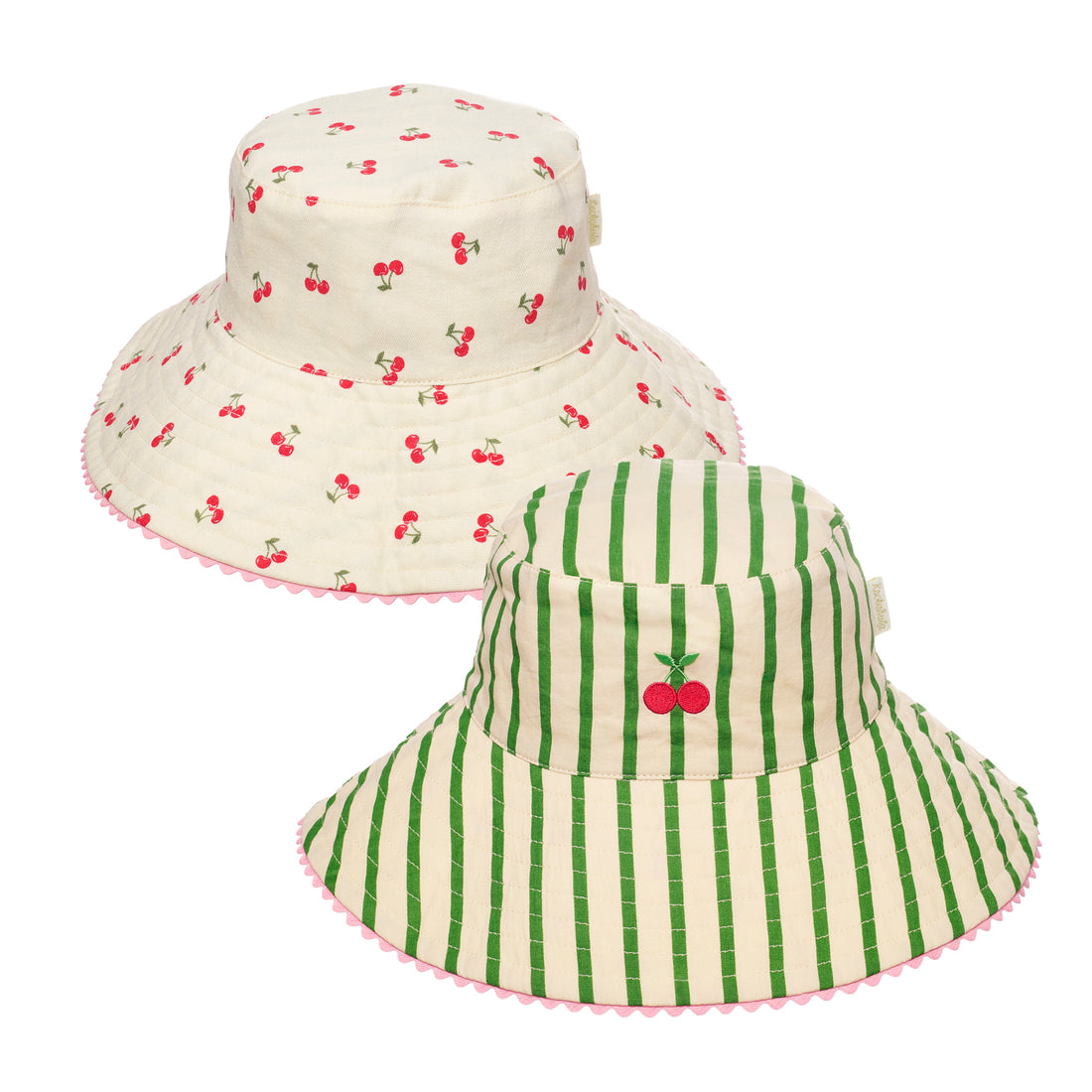 Rockahula Kids dvipusė kepurė nuo saulės „Cherry Kiss Stripy“, 7–10 m.