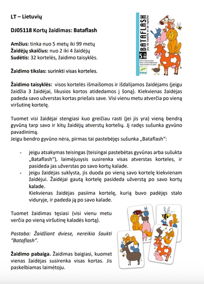 Kortų žaidimas „Bataflash“