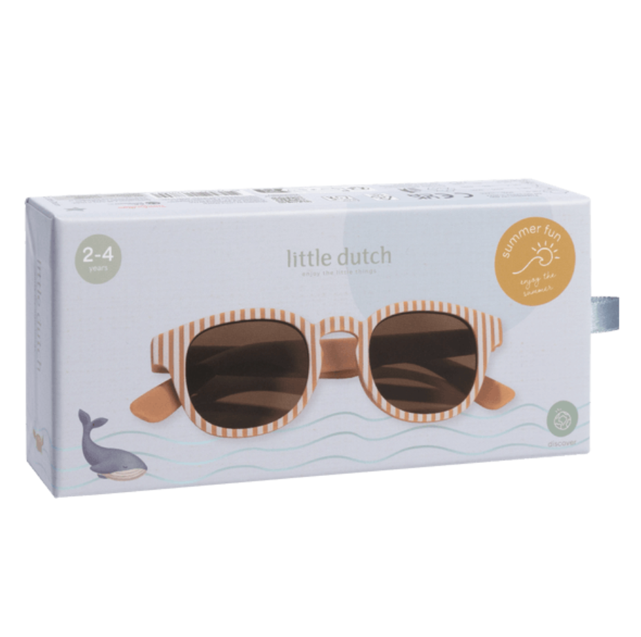 Little Dutch vaikiški akiniai nuo saulės „Ocean Brown Stripes“ | 2–5 m.