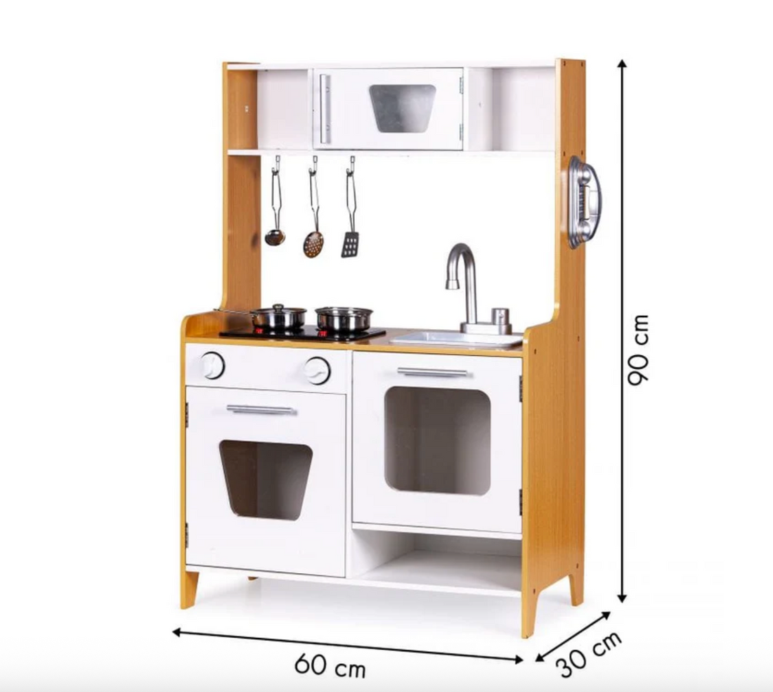 Medinė virtuvėlė su daugialypiais degikliais vaikams