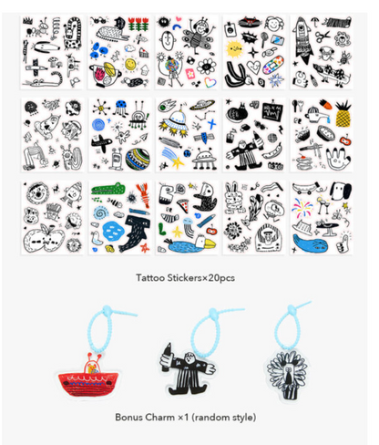 Tatuiruočių / lipdukų rinkinys – MINI blue