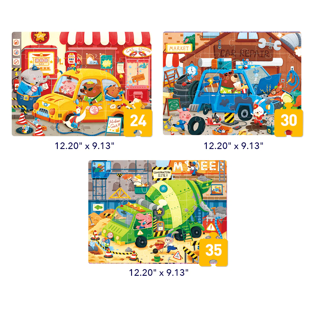 Level Up dėlionių rinkinys – 3 lygis Miesto transportas