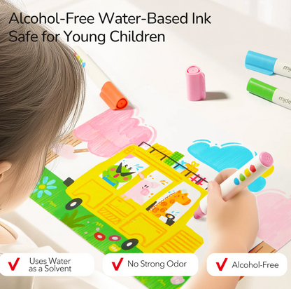 Nuplaunami markeriai flomasteriai – 12 Spalvų