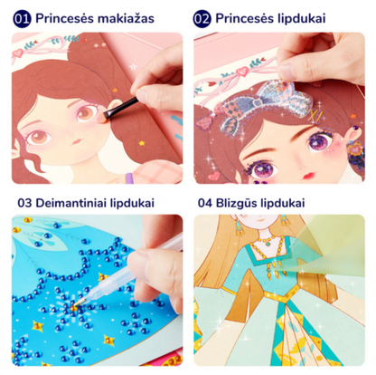3in1 kūrybinių dirbtuvių rinkinys “Princesės fantazijų makiažas”