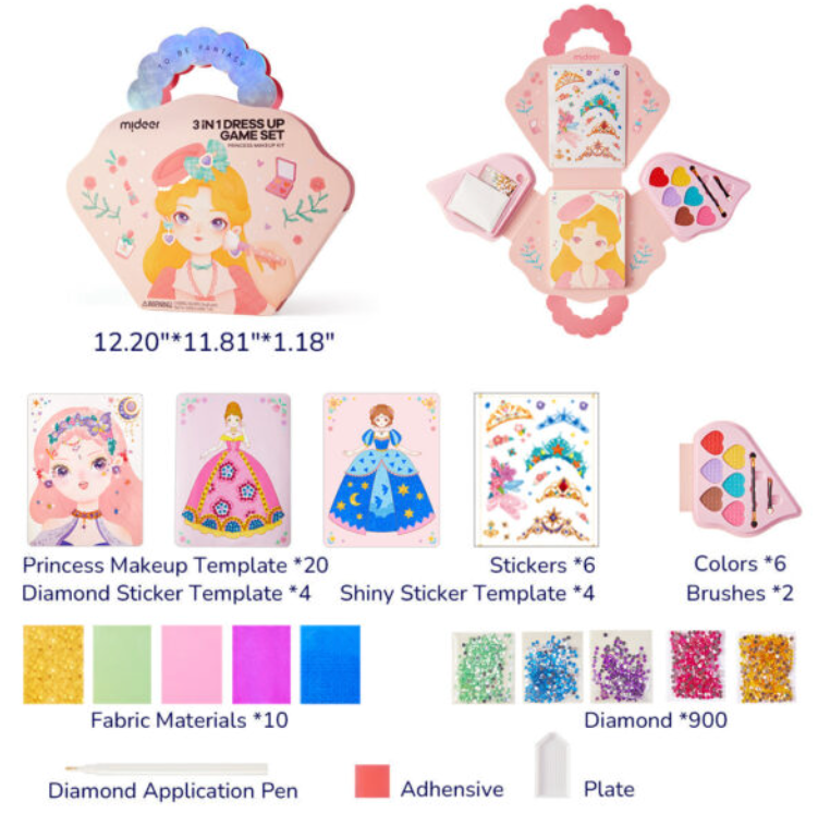 3in1 kūrybinių dirbtuvių rinkinys “Princesės fantazijų makiažas”