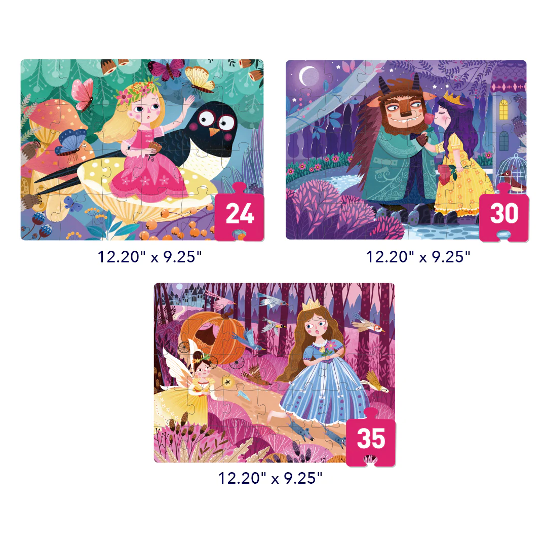 Level Up dėlionių rinkinys – 3 lygis Princesių pasakos