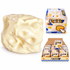 Squishy sūrio žaislas, individuali pakuotė ir produktų dėžė baltame fone