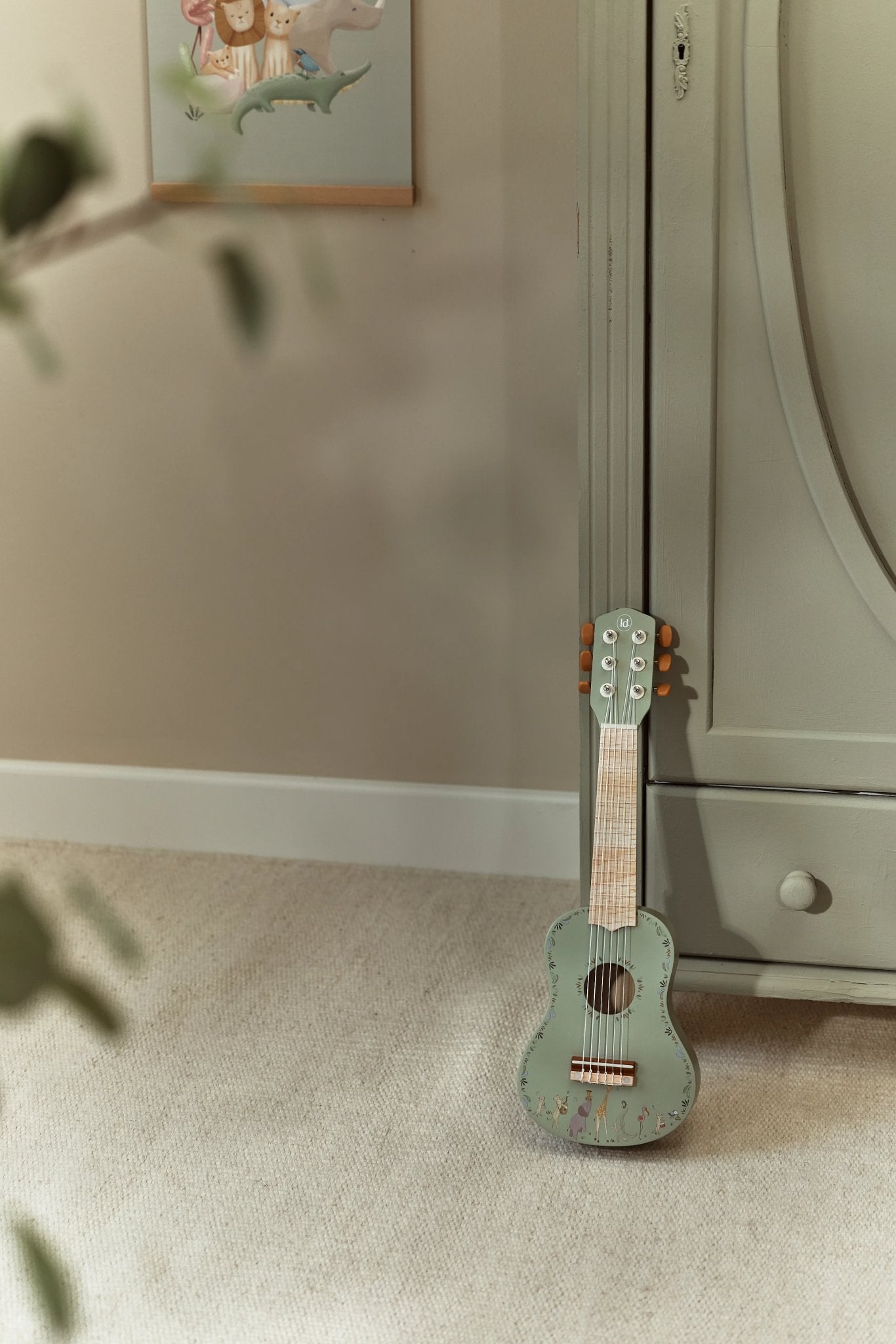 Little Dutch medinė gitara „Safari Friends Green“ FSC