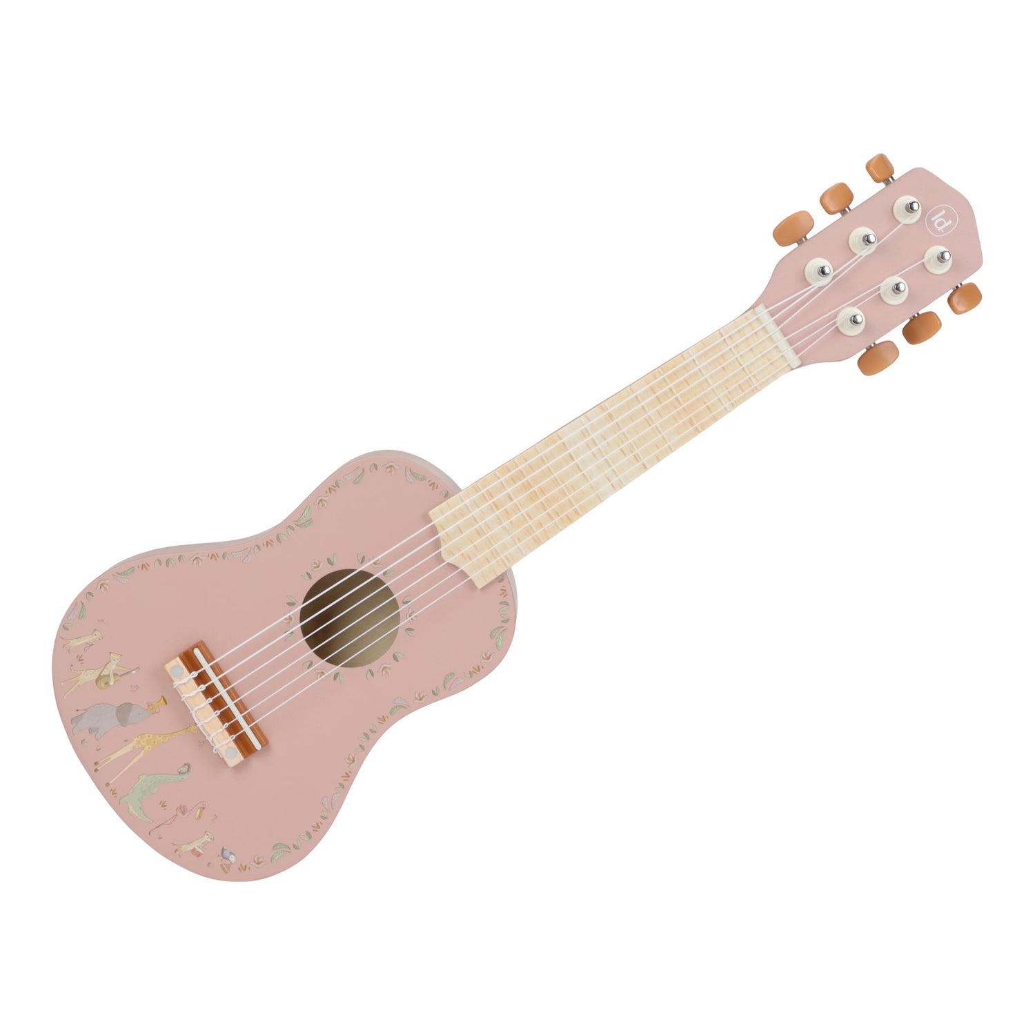 Little Dutch medinė gitara „Safari Friends Pink“