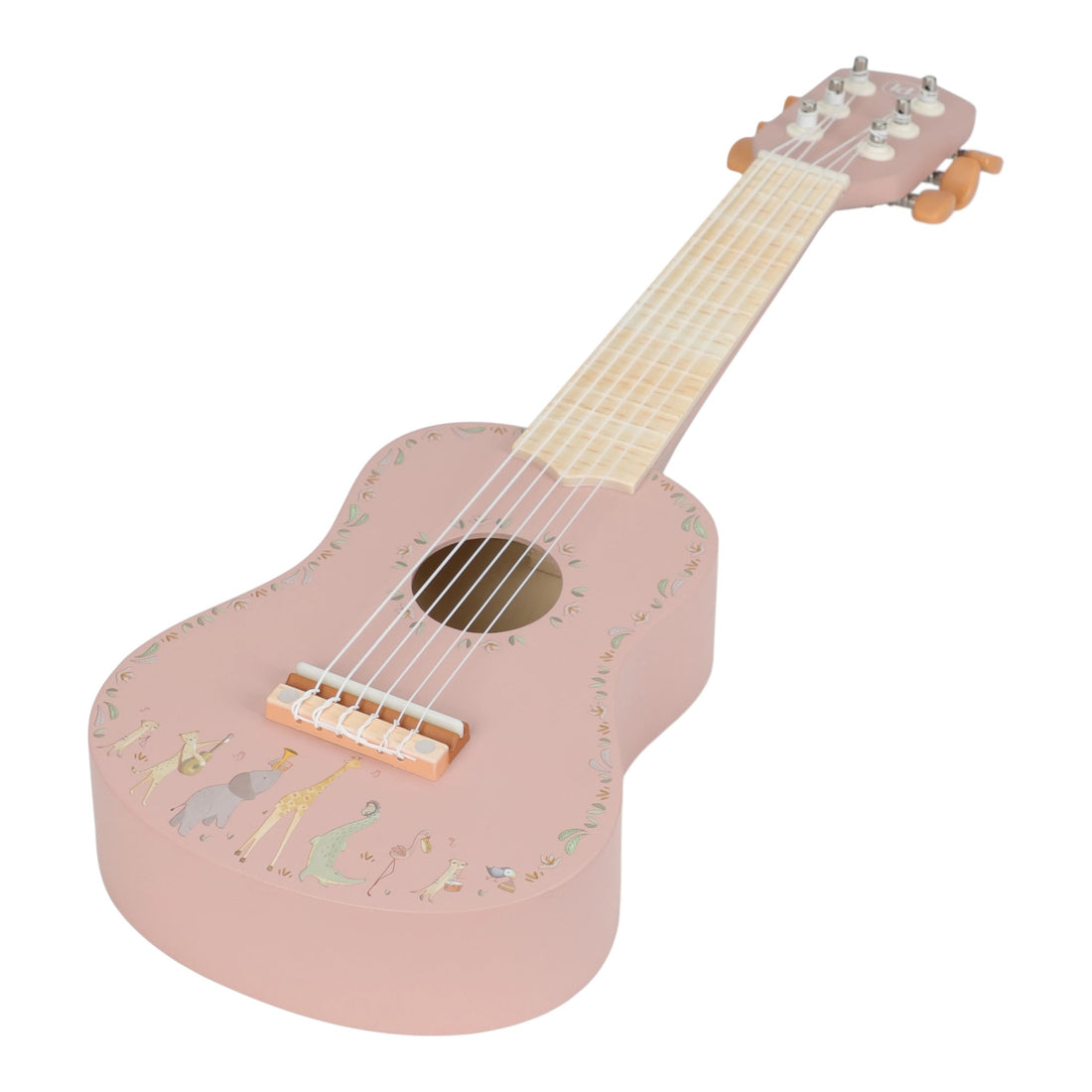 Little Dutch medinė gitara „Safari Friends Pink“