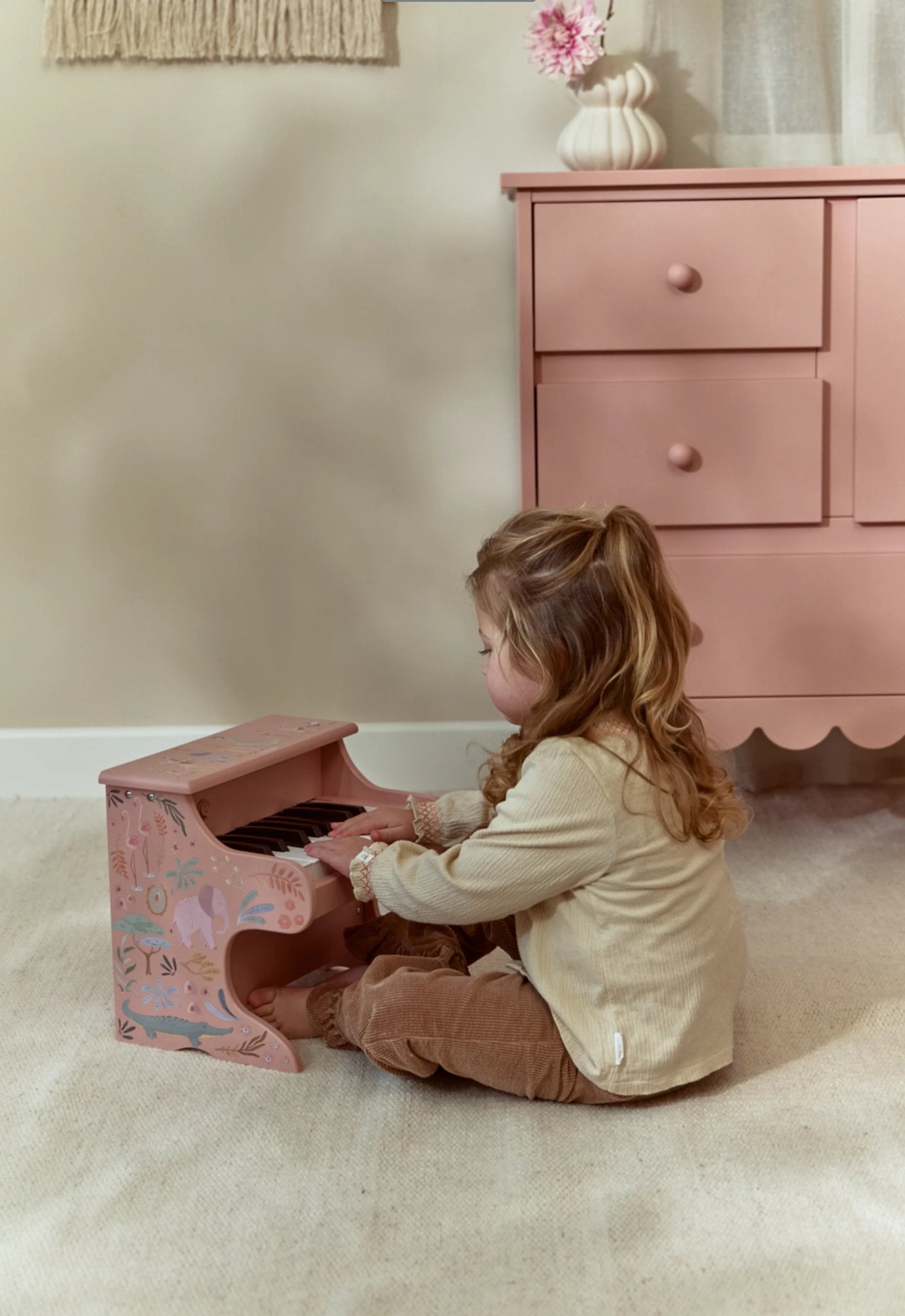 Little Dutch medinis pianinas „Safari Friends Pink“