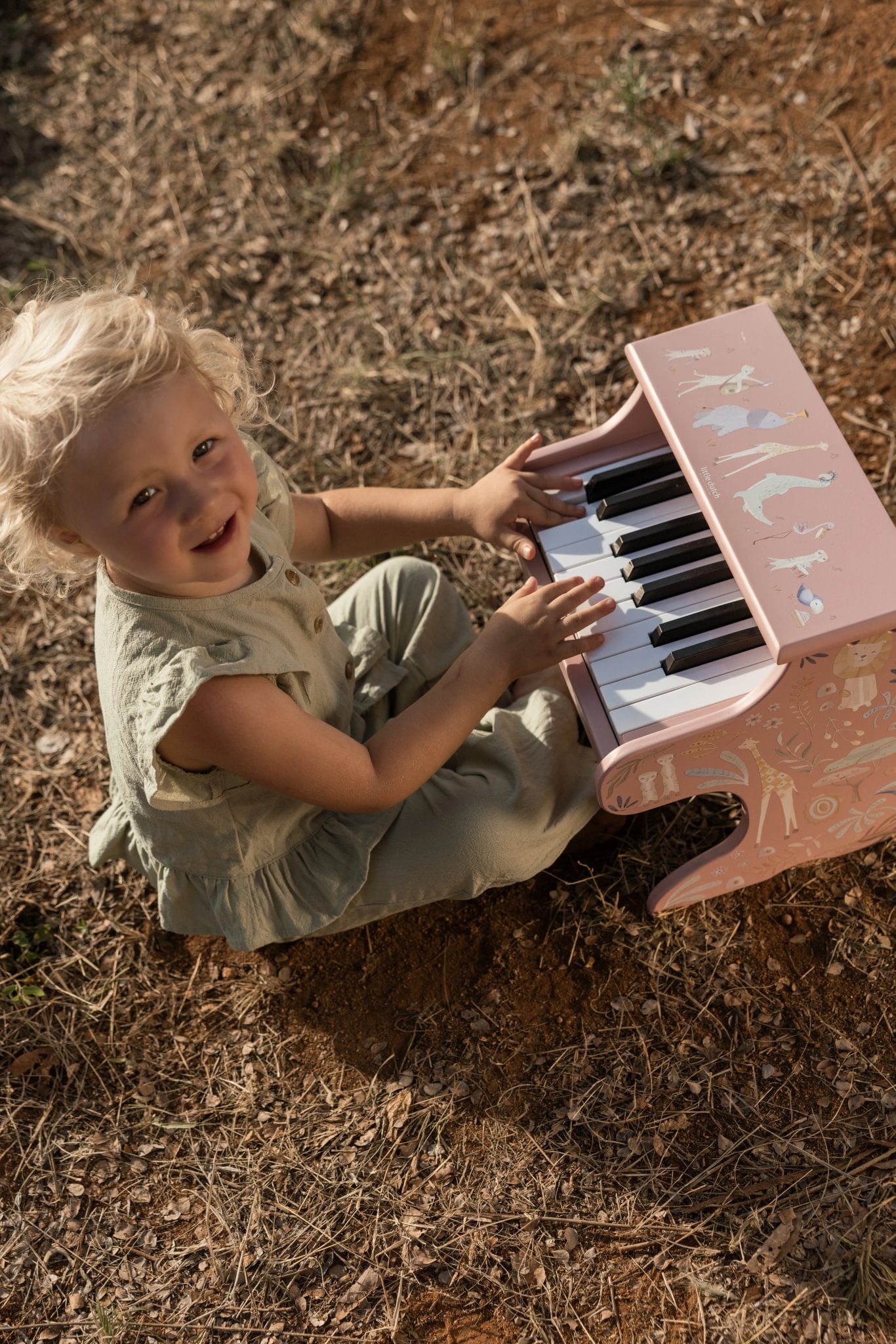 Little Dutch medinis pianinas „Safari Friends Pink“