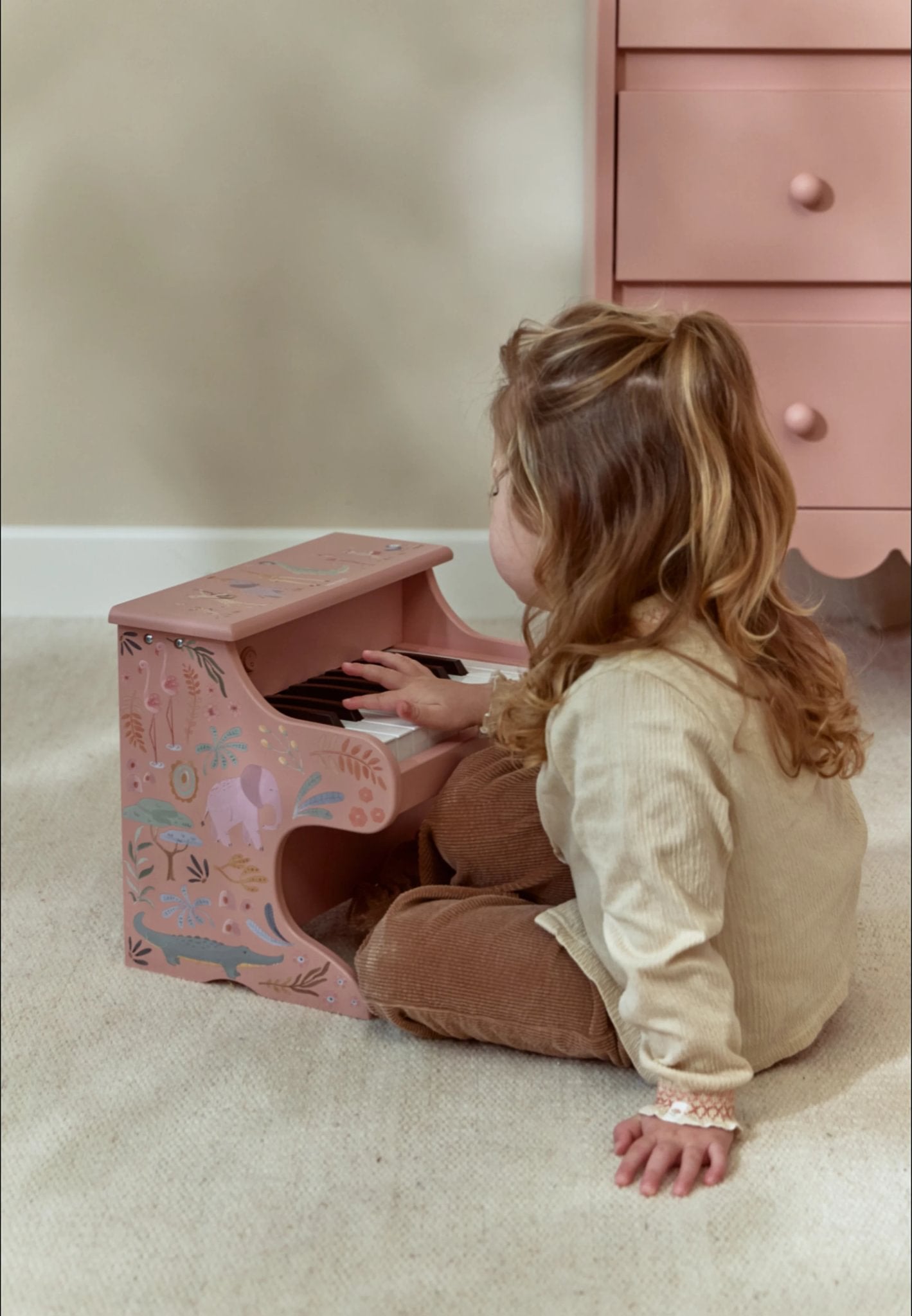 Little Dutch medinis pianinas „Safari Friends Pink“